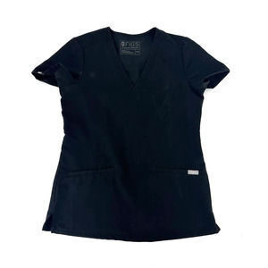 Figs top size XXS short sleeve black scrubs medical nurse workwear